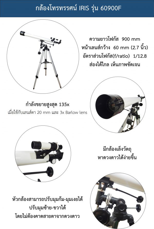 กล้องดูดาว 900x60 IRIS รุ่น 60900F - Image 7