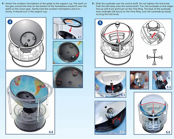 ลูกโลกบอกเวลาแสดงกลางวันกลางคืน(หมุนตามเวลาจริง) (Night'n Day The Real Solar Time Rotating Globe) - Image 7