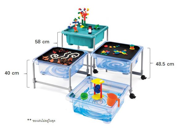 ชุดถาดกิจกรรมสร้างสรรค์พร้อมขาตั้งมีล้อเลื่อนสูง  40 cm Fun2 Play Activity Tray with Stand 40 cm (โปร่งใส) - Image 2
