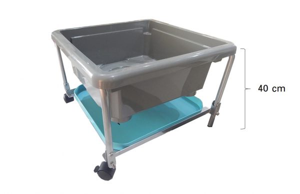 ชุดถาดกิจกรรมสร้างสรรค์พร้อมขาตั้งมีล้อเลื่อนสูง 40 cm Fun2 Play Activity Tray with Stand 40 cm (เทาเข้ม-ฟ้า)) - Image 3