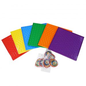 ชุดกระดานตะปูคละสี 6 ชิ้น (Double-Sided Geoboards Set 23 cm (6 Pieces))