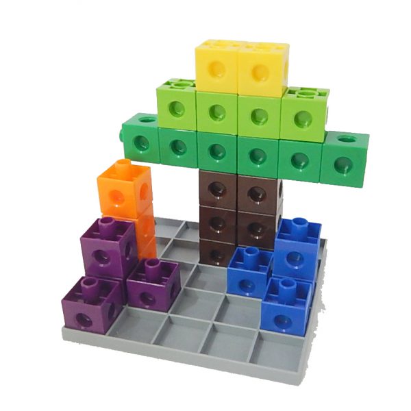 ชุดลูกบาศก์ตัวต่อ 2 cm พร้อมกระดานตัวต่อ (ตัวต่อ100 ชิ้น กระดาน 2 ชิ้น) - Image 3