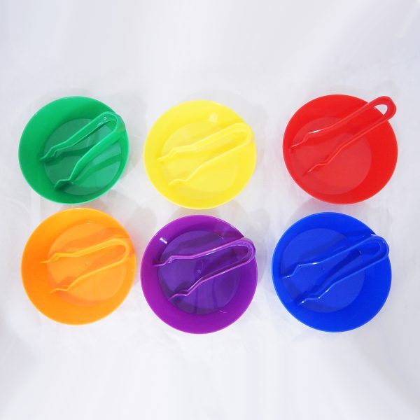 ชุดถ้วยแยกกลุ่มพร้อมปากคีบพลาสติก 6 สี (Sorting Bowls and Tweezers Set) - Image 2