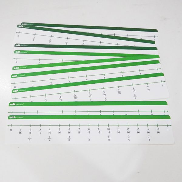 ชุดเส้นจำนวนเศษส่วน 9 แผ่น/ชุด (Number Lines : Fraction 9 pcs/set) - Image 2