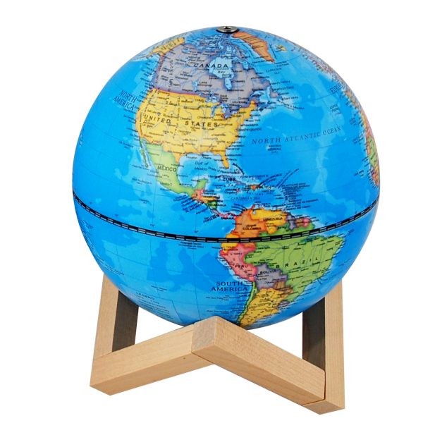 ลูกโลกมีไฟ 14 ซม. แบบไร้สาย พร้อมฐานตั้ง (ปรับไฟระบบสัมผัส) (Mini Globe Dia 14 cm with Rechargeable LED Light and Stand (Touch System)) - Image 2