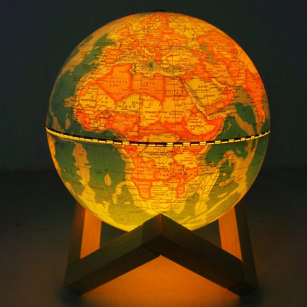 ลูกโลกมีไฟ 14 ซม. แบบไร้สาย พร้อมฐานตั้ง (ปรับไฟระบบสัมผัส) (Mini Globe Dia 14 cm with Rechargeable LED Light and Stand (Touch System)) - Image 4
