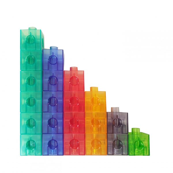 ลูกบาศก์ตัวต่อ 2 ซม. แบบโปร่งใส (100 ชิ้น, 10 สี) (Translucent Linking Cubes, 100 cubes, 10 colors) - Image 4