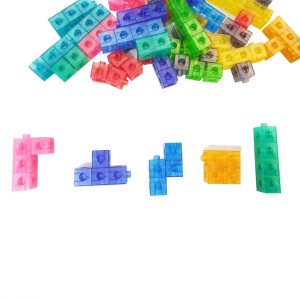 ลูกบาศก์ตัวต่อ 2 ซม. แบบโปร่งใส (100 ชิ้น, 10 สี) (Translucent Linking Cubes, 100 cubes, 10 colors) - Image 12