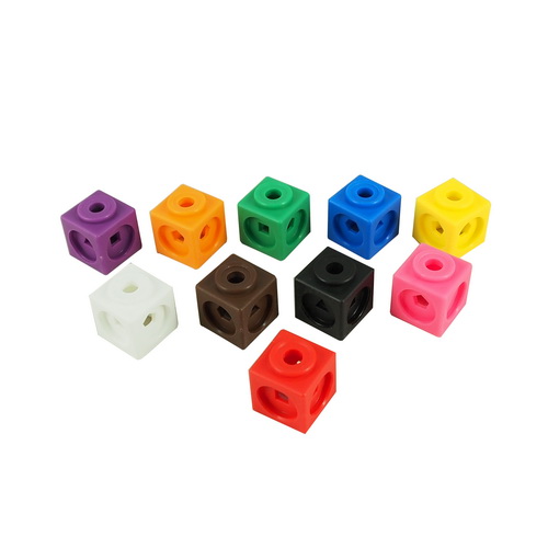 ชุดตัวต่อลูกบาศก์คณิตศาสตร์สร้างสรรค์ (Math Cubes Construction Set) ตัวต่อลูกบาศก์ 10 สี