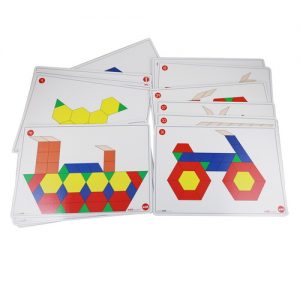 ชุดแผ่นกิจกรรมบล็อกรูปแบบพลาสติก (Pattern Block Picture Cards)