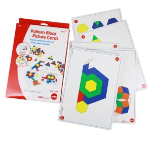 ชุดแผ่นกิจกรรมบล็อกรูปแบบพลาสติก (Pattern Block Picture Cards)