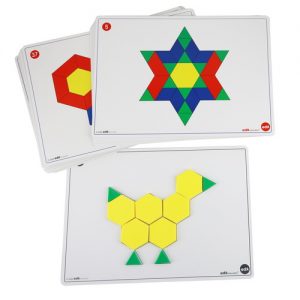 ชุดบล็อกรูปแบบพลาสติก (250 อัน) พร้อมแผ่นกิจกรรม (Pattern Block with Picture Card)